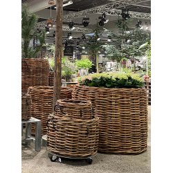 Magnum Low Rund Rattankurv (inkl. pose)