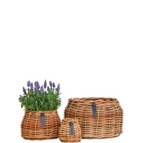 Rund Rattan Urtepotte (Bowl) - Lacak (st m. 3 stk. / 3 str.)