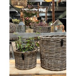 Mini Low Rund Rattankurv - Kubu (inkl. pose)