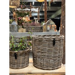 Maxi Low Rund Rattankurv - Kubu (inkl. pose)