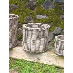 Maxi Low Rund Rattankurv - Kubu (inkl. pose)