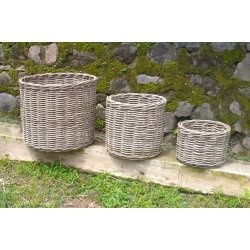 Maxi Low Rund Rattankurv - Kubu (inkl. pose)