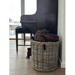 Maxi XL Low Rund Rattankurv - Kubu (inkl. pose)