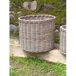 Mega Low Rund Rattankurv - Kubu (inkl. pose)