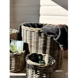 Mega Low Rund Rattankurv - Kubu (inkl. pose)