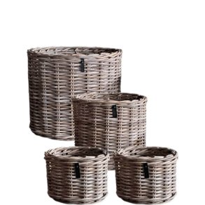 Rund Rattankurv - Kubu (st m. 4 stk. / 3 str.) - inkl. poser