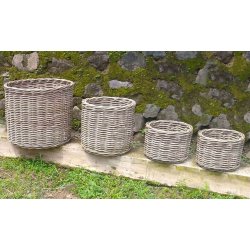 Rund Rattankurv - Kubu (s�t m. 4 stk. / 3 str.) - inkl. poser