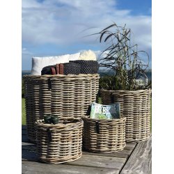 Rund Rattankurv - Kubu (s�t m. 5 stk. / 4 str.) - inkl. poser