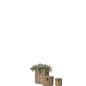 Rund Rattankurv - Kubu (s�t 3 stk/3 str) inkl. poser