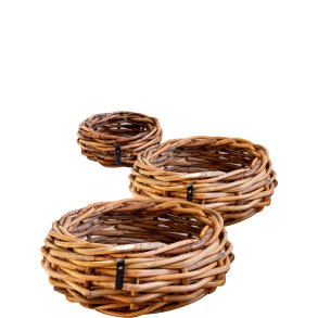 Rund Rattanbowle (st m. 3 stk. / 3 str.) - inkl. poser
