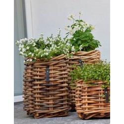 Mini Firkantet Rattankurv (inkl. pose)