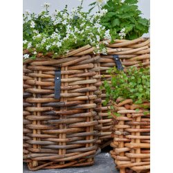 Mini Firkantet Rattankurv (inkl. pose)