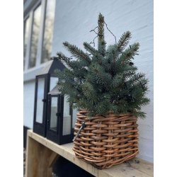 Mini Low Firkantet Rattankurv (inkl. pose)