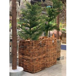 Mega Firkantet Rattankurv (inkl. pose)