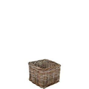 Mini Low Firkantet Rattankurv - Kubu (inkl. pose)