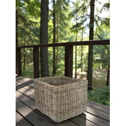 Maxi Low Firkantet Rattankurv - Kubu (inkl. pose)