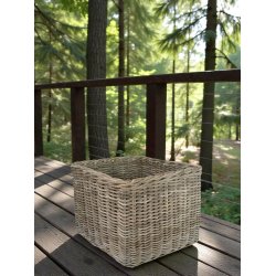 Maxi XL Low Firkantet Rattankurv - Kubu (inkl. pose)