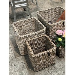 Maxi XL Low Firkantet Rattankurv - Kubu (inkl. pose)