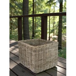 Mega Low Firkantet Rattankurv - Kubu (inkl. pose)