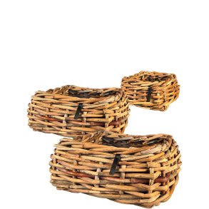 Firkantet Rattanbowle (st m. 3 stk. / 3 str.) - inkl. poser