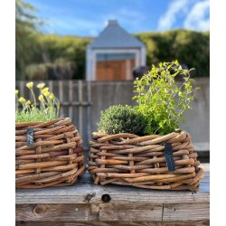 Mini Firkantet Rattanbowle (inkl. pose)