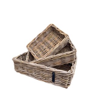 Firkantet Rattanbakke - Kubu (st m. 3 stk. / 3 str.)