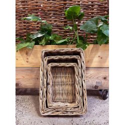 Firkantet Rattanbakke - Kubu (st m. 3 stk. / 3 str.)