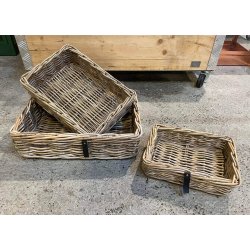 Firkantet Rattanbakke - Kubu (st m. 3 stk. / 3 str.)