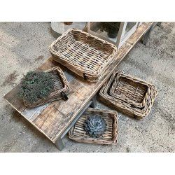 Firkantet Rattanbakke - Kubu (st m. 3 stk. / 3 str.)