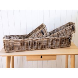 Aflang Rattanbakke - Kubu (st m. 3 stk. / 3 str.)