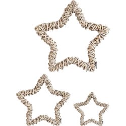 Rattan Dekorationsstjerne - Kubu (s&aelig;t m. 3 stk/3 str)