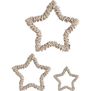 Rattan Dekorationsstjerne - Kubu (s&aelig;t m. 3 stk/3 str)