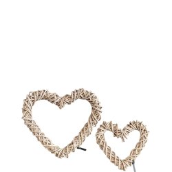 Rattan Dekorationshjerte - Kubu (s&aelig;t m. 2 stk/2 str)