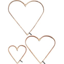 Rattan Dekorationshjerte (St&aelig;ngel) - CL (s&aelig;t m. 3 stk/3 str)