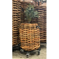 Mini Rund Trolley t. Rattankurv