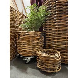 Maxi Rund Trolley t. Rattankurv