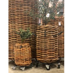 Maxi Rund Trolley t. Rattankurv