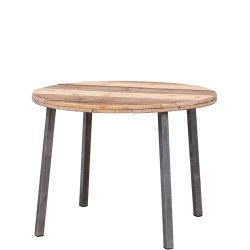 Rundt Tr Spisebord m. 4 x galv. ben