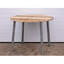 Rundt Tr Spisebord m. 4 x galv. ben