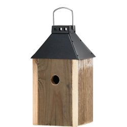 Sort Mini 'Birdy Sleep' Fuglehus (genb. tr)