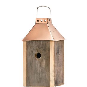 Kobber Mini 'Birdy Sleep' Fuglehus (genb. tr)