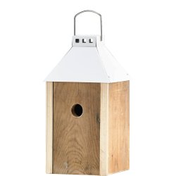 Hvid Mini 'Birdy Sleep' Fuglehus (genb. tr)