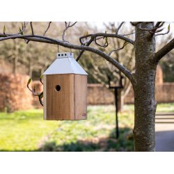 Hvid Mini 'Birdy Sleep' Fuglehus (genb. tr)