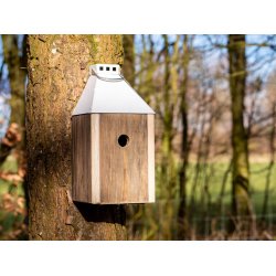 Hvid Mini 'Birdy Sleep Wall' Fuglehus (genb. tr)