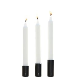 Sort Lysestage (st m. 3 stk. / 3 str.)