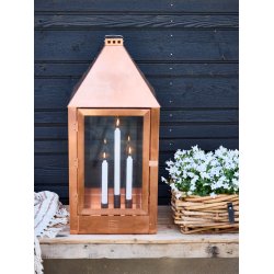 'Kobber-look' Lysestage (st m. 3 stk. / 3 str.)