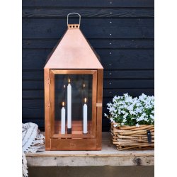 'Kobber-look' Lysestage (st m. 3 stk. / 3 str.)