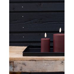 LED Bloklys (5 x 7,5 cm) - Matt/Maroon Red