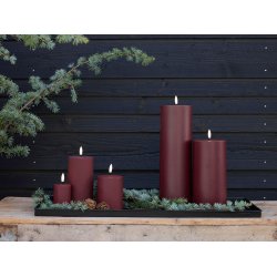 LED Bloklys (5 x 7,5 cm) - Matt/Maroon Red