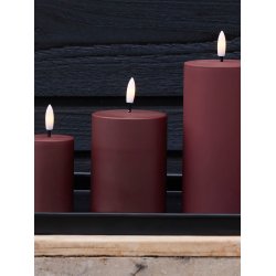 LED Bloklys (7,5 x 10 cm) - Matt/Maroon Red